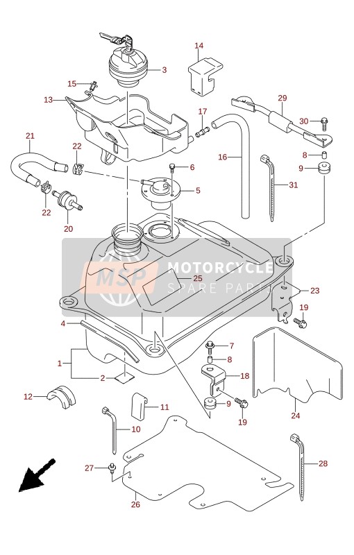 Suzuki AN400A 2022 Benzinetank voor een 2022 Suzuki AN400A